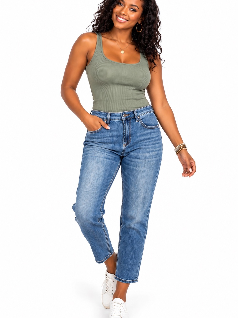Chico’s Boyfriend Ankle Jeans Size 2R Medium Wash Blue Stretch Denim